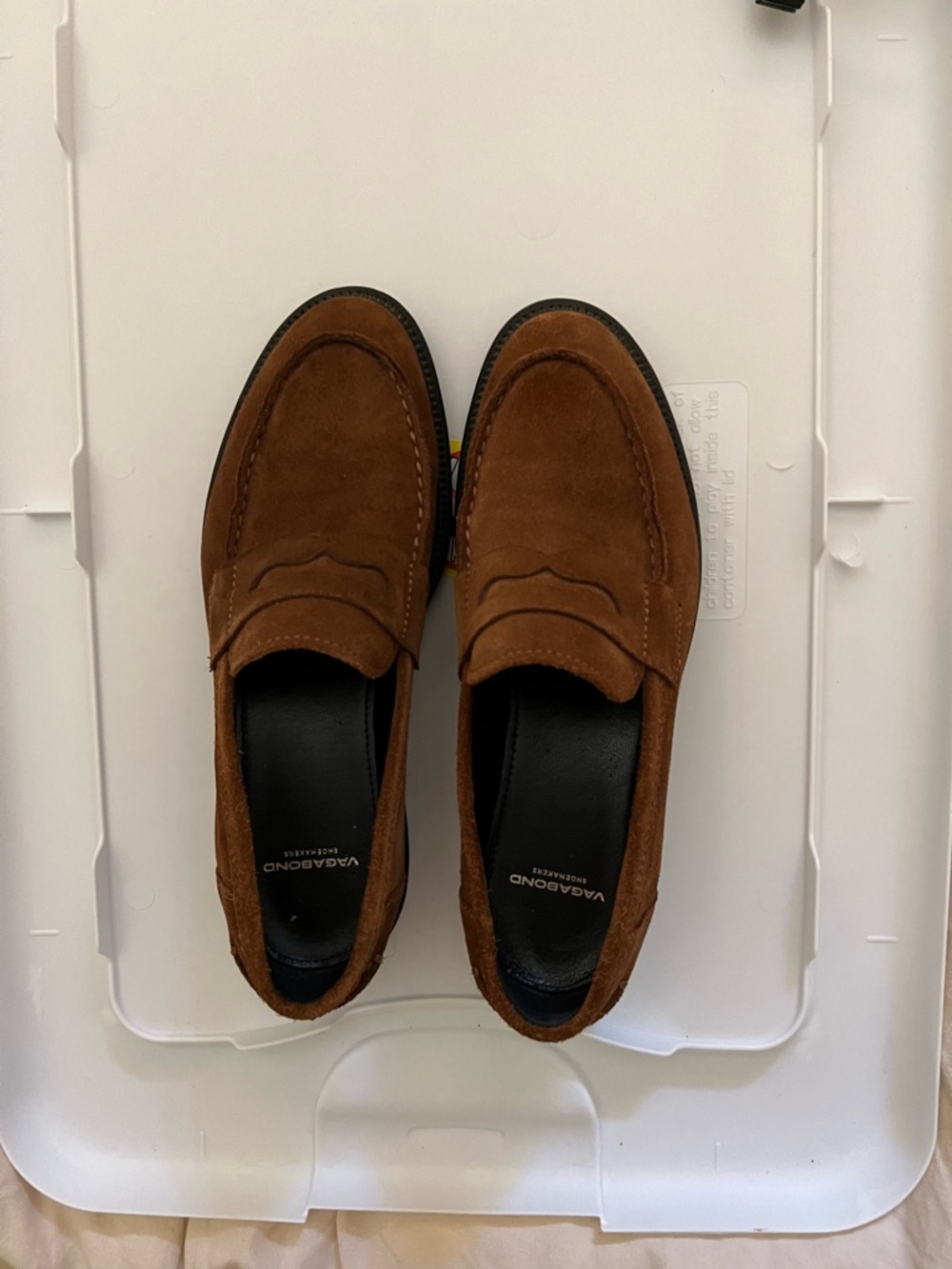 Vagabond Chestnut Suede Penny Loafers